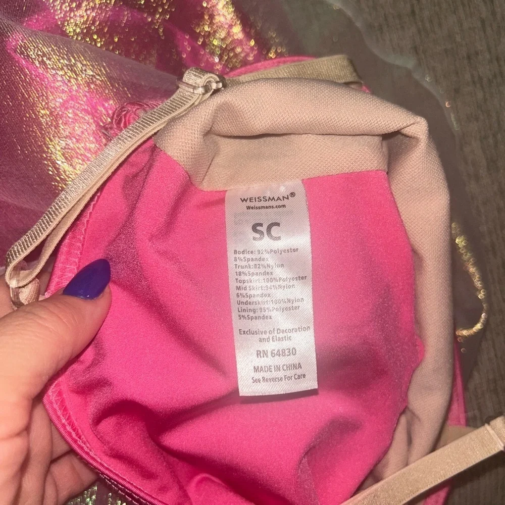 Weissman Pink and Gold Sequin Dance Costume